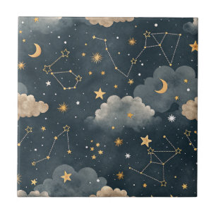 Azulejo Patrón de estrellas de constelación celestial (7)