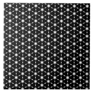 Azulejo Patrón de estrellas en blanco y negro