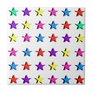 Azulejo Patrón de estrellas geométricas coloridas