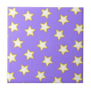 Azulejo Patrón de estrellas geométricas moradas blancas