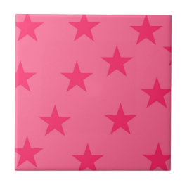 Azulejo Patrón de estrellas geométricas rosadas