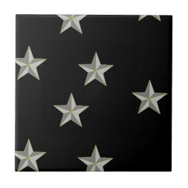 Azulejo Patrón de estrellas grises en negro