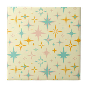 Azulejo Patrón de estrellas retro coloridas