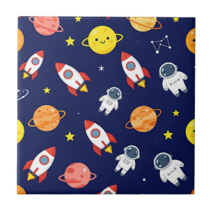 Azulejo Patrón de Explorador Espacial Adorable para Niños