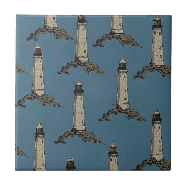 Azulejo Patrón de faro vintage (Frente)