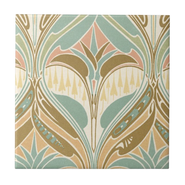 Azulejo patrón de felicidad decorativa art nouveau (Frente)