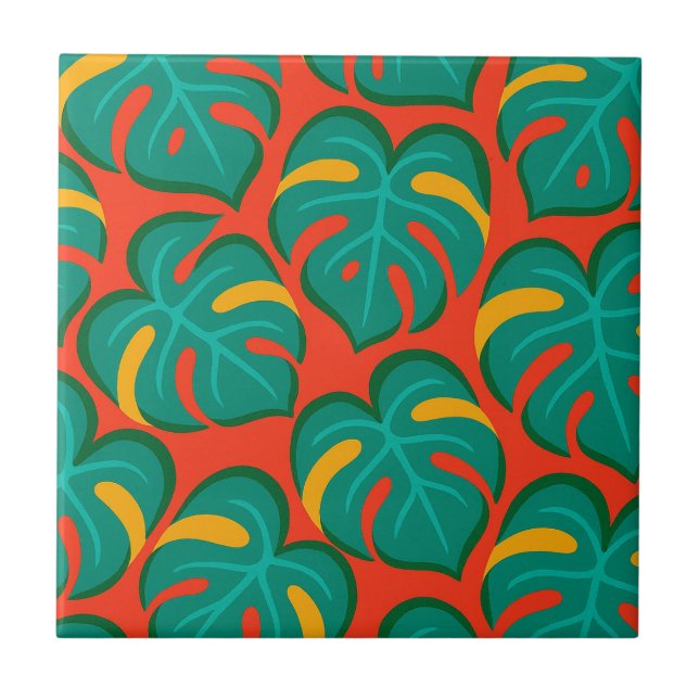 Azulejo Patrón de Fiesta Tropical (Frente)
