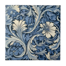 Azulejo Patrón de flólito azul y blanco