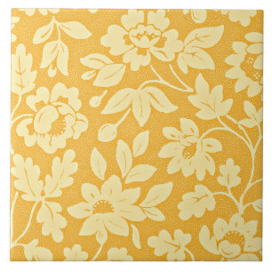 Azulejo Patrón de Flor Amarilla de William Morris