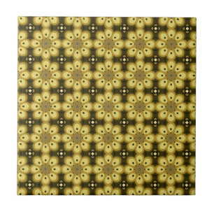 Azulejo Patrón de flor Cruz Beige Oscuro Marrón