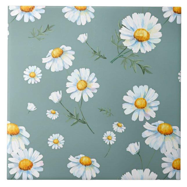 Azulejo Patrón de flor de Chamomile (Frente)