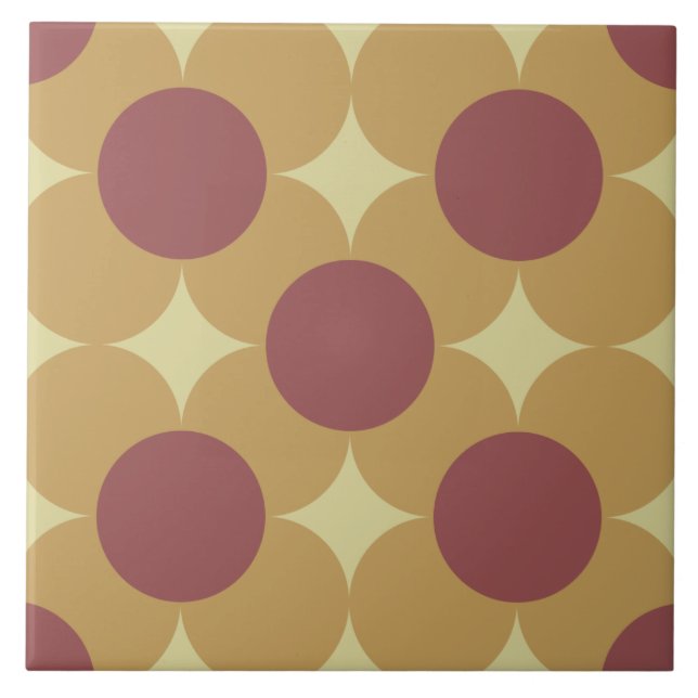 Azulejo Patrón de flor de círculo retro (Frente)