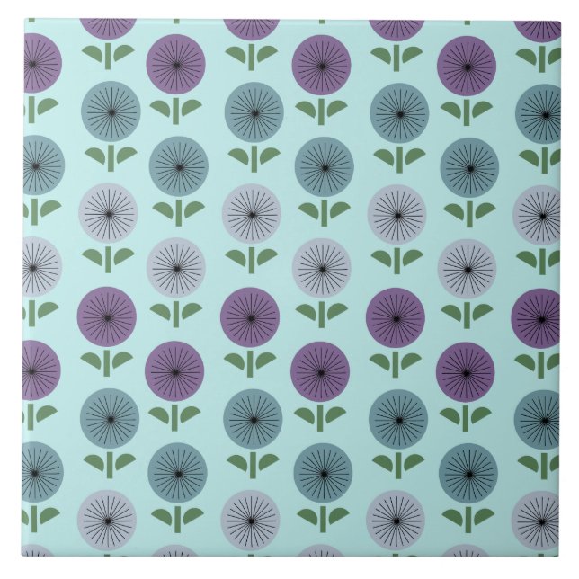 Azulejo Patrón de flor de edad atómica (Frente)