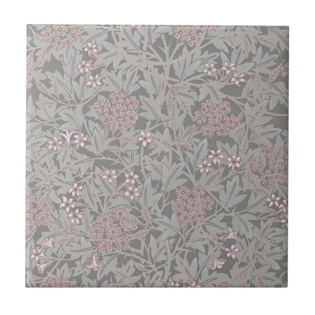 Azulejo Patrón de Flor de Jazmín de William Morris (Frente)