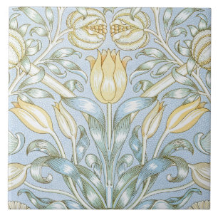 Azulejo Patrón de flor de lirio y granada de William Morri