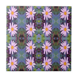 Azulejo Patrón de flor de margarita rosa retro