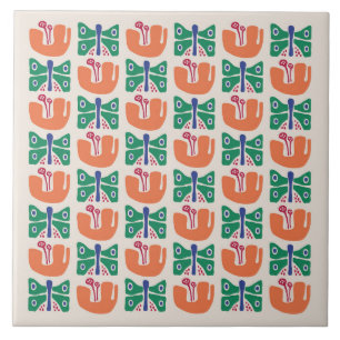 Azulejo Patrón de flor de mariposa