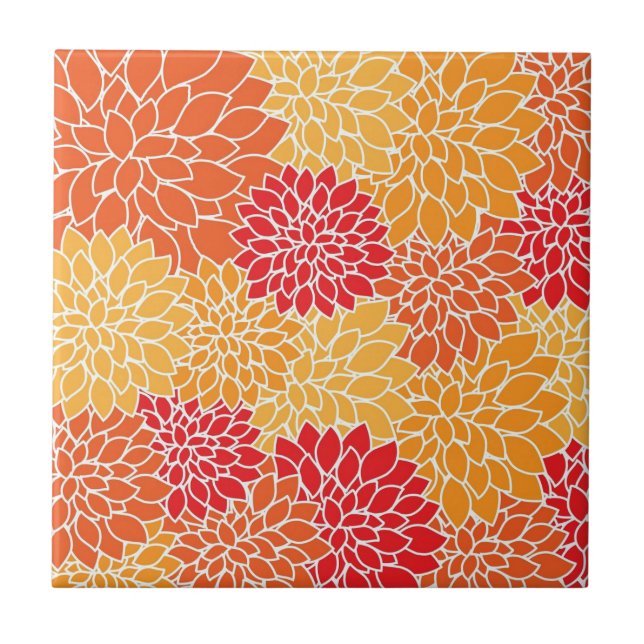 Azulejo Patrón de Flor de Naranja (Frente)
