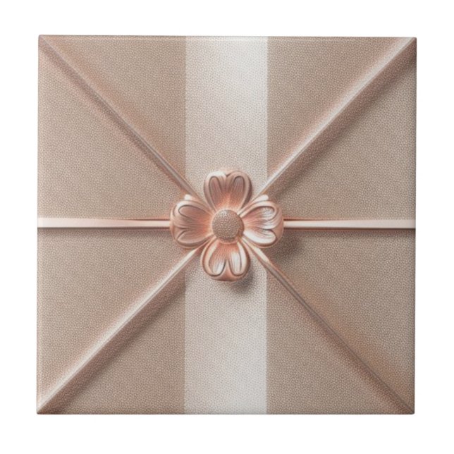 Azulejo patrón de flor de oro Rosa (Frente)