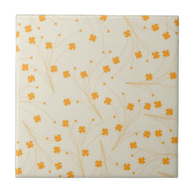 Patrón de flor del naranja Beige Retro Y2K 70