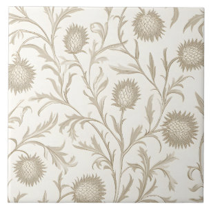 Azulejo Patrón de flor floral neutra del cardo