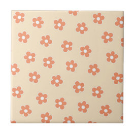 Azulejo Patrón de flor hippie blanco