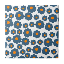 Patrón de flor hippie del Naranja azul preppy