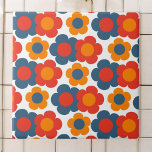 Azulejo Patrón de flor hippie del Naranja azul preppy<br><div class="desc">Patrón de flor hippie del Naranja azul preppy</div>