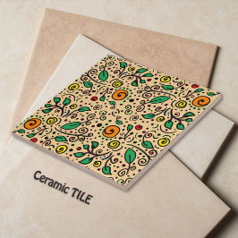 Azulejo Patrón de Flor naranja Remolino de Frutas en Naran