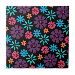 Azulejo Patrón de flor vectorial colorido