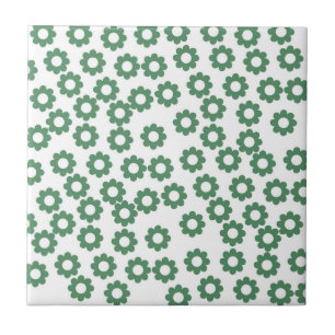 Azulejo Patrón de flor verde Y2K
