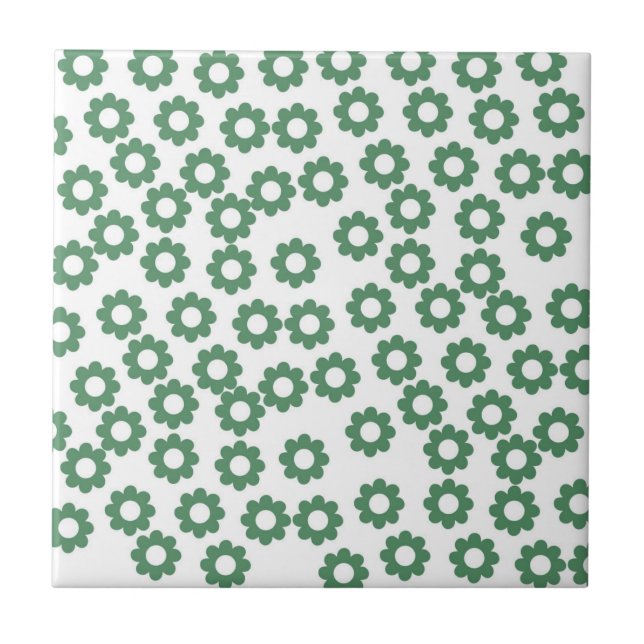Azulejo Patrón de flor verde Y2K (Frente)