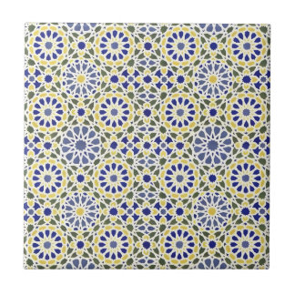 Azulejo patrón de flor verde y amarillo del oriente medio 