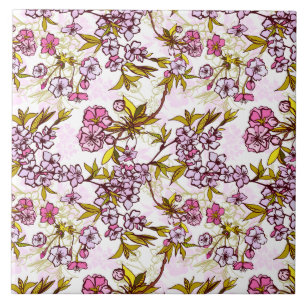 Azulejo Patrón de florecimiento del cerezo