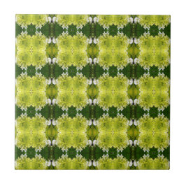 Azulejo Patrón de flores abstractas de hortensias en verde