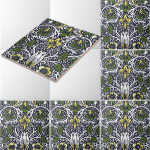 Azulejo Patrón de flores bordas William Morris Vintage