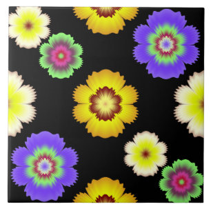 Azulejo Patrón de flores coloridas