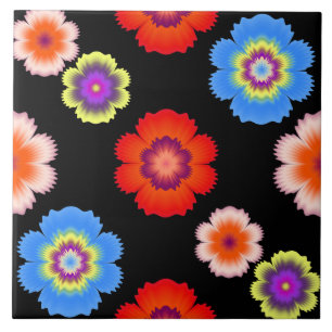 Azulejo Patrón de flores coloridas