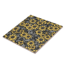 Azulejo Patrón de flores de la Susan de los ojos negros am