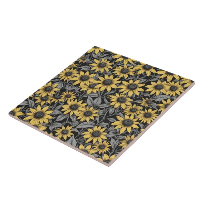 Azulejo Patrón de flores de la Susan de los ojos negros am (Lado)