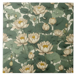Azulejo Patrón de flores de Lotus de Estados Unidos