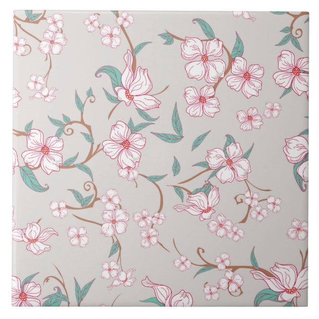 Azulejo Patrón de flores espeluznantes (Frente)