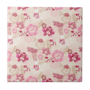 Azulejo Patrón de flores modernas rosadas finas zapatillas