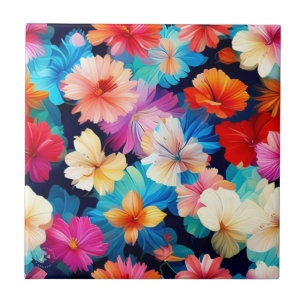 Azulejo Patrón de flores multicolores florales37566