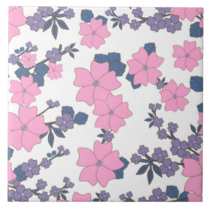 AZULEJO PATRÓN DE FLORES PURPILOTO Y PURPLE
