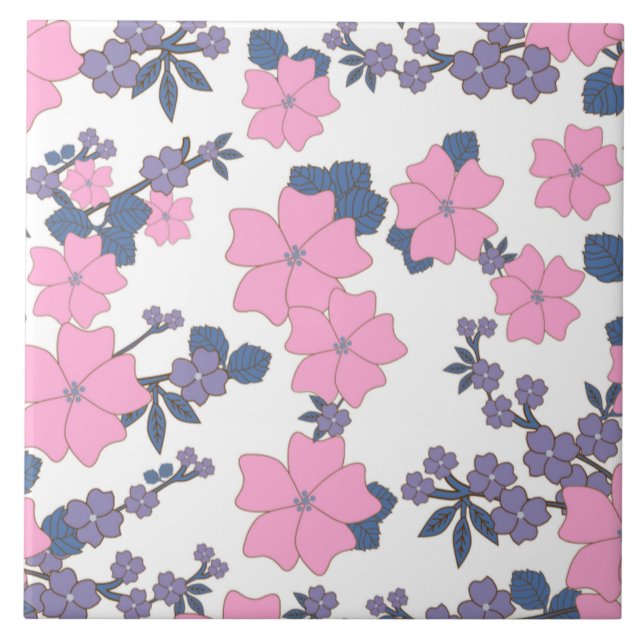 AZULEJO PATRÓN DE FLORES PURPILOTO Y PURPLE (Frente)