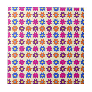 Azulejo Patrón de flores retro penny