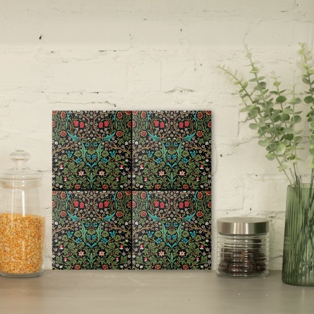 Azulejo Patrón de flores silvestres de espina negra Willia (Subido por el creador)