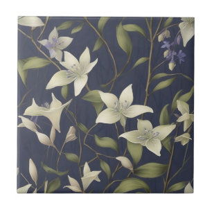 Azulejo Patrón de flores silvestres y bosques