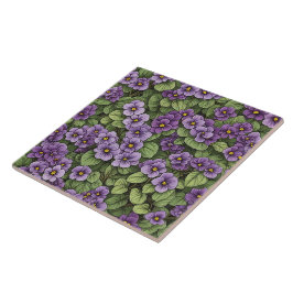 Azulejo Patrón de flores violetas africanas